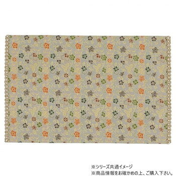 サカエ金襴　防炎加工経机掛　唐木型　16号　38.0×26.0　葵小花　白茶【メーカー直送：代金引換不可：同梱不可】【北海道・沖縄・離島は配達不可】