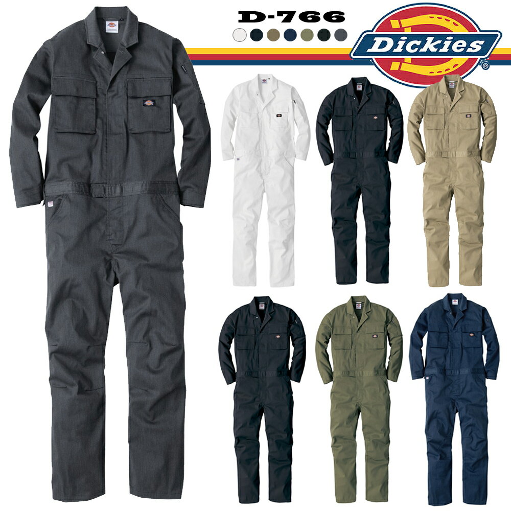Rakuten - ディッキーズ Dickies T/Cストレッチ つなぎ D-766 [DICKIES ツナギ ワークウェア 長袖 通年 作業服 作業着 反射 無地 男女兼用 ユニセックス ]