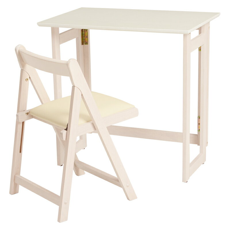 【ポイント10倍】折りたたみデスク＆チェア デスク：(約)幅70×奥行45×高さ69.5cm チェア：(約)幅41×奥..