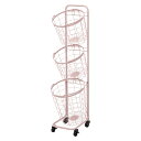 【ポイント5倍】3段ランドリーラック (約)幅34.5×奥行39×高さ124cm KR-3973PI 萩原【ポイントUP: 2025年5月9日20:00〜 5月16日1:59まで】(3)