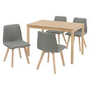 ダイニング5点セット テーブル:(約)幅110×奥行70×高さ72cm、チェア:(約)幅44×奥行51×高さ74×床面高41cm SH-8618LNT-GY-5S 萩原(3)