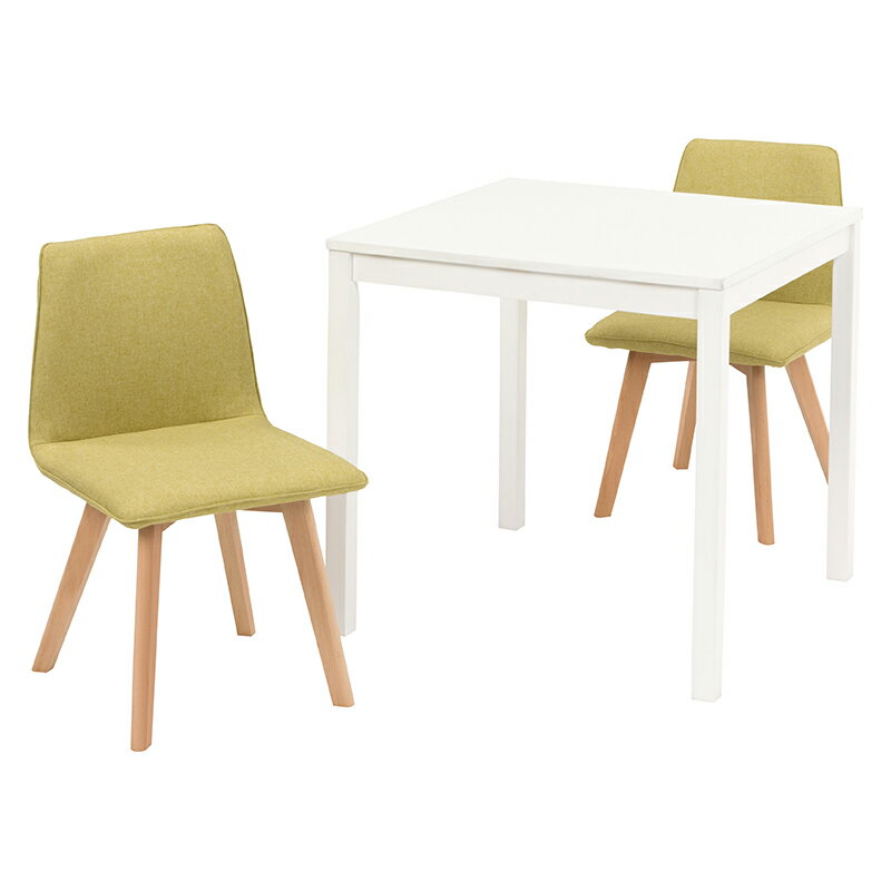 萩原 ダイニング3点セット テーブル:(約)幅75×奥行75×高さ72cm、チェア:(約)幅44×奥行51×高さ74×床面高41cm SH-8620WH-22GR-3S