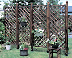 焼杉ラティス　60cm幅4枚セット　YWE-615