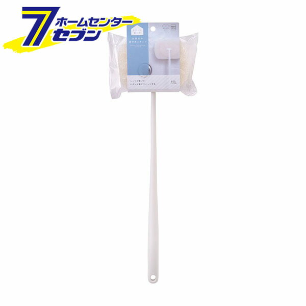 お風呂の柄付きスポンジ ホワイト W605W マーナ [バススポンジ ヘッドが動く 収納 お風呂掃除 掃除グッ..