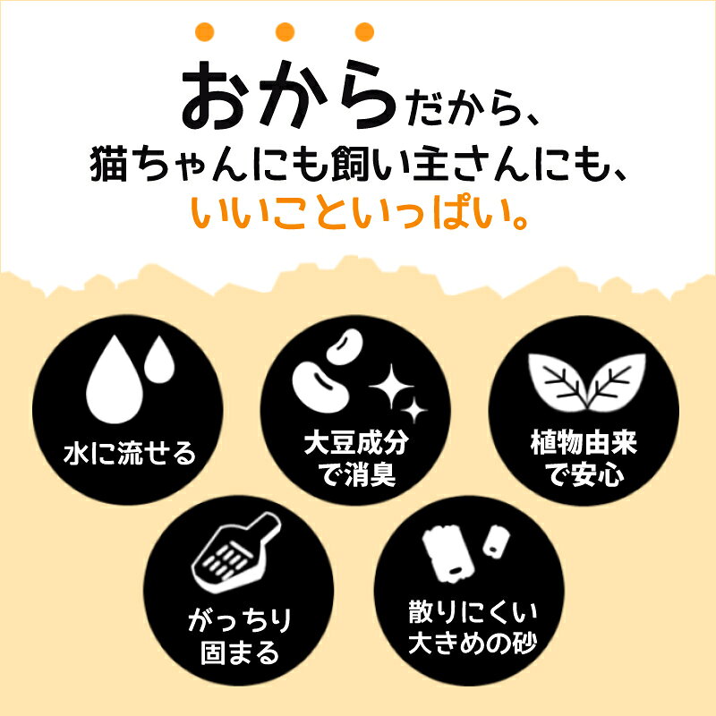 ネオ砂 おからオーガニック 6L コーチョー [猫砂 おから 固まる トイレに流せる 消臭]