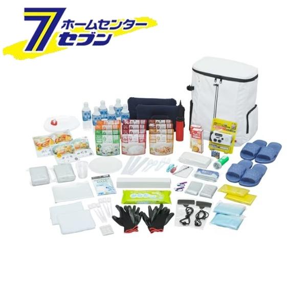 アイリスオーヤマ 防災セット食品付き 2人用67点 （ホワイト） NBS2-67 [防災グッズ 防災バック 2人 白..