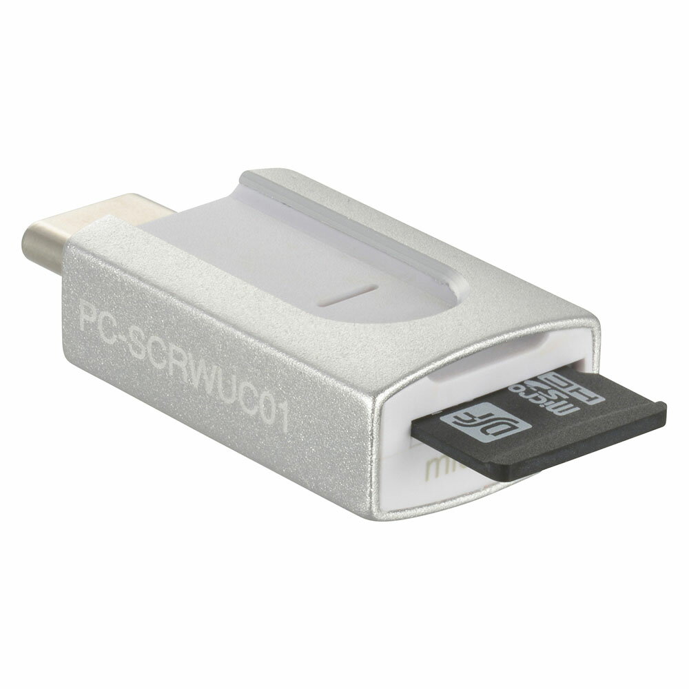 microSD専用カードリーダー TypeCコネクタ [品番]01-3966 PC-SCRWUC01-H [[パソコン・スマホ関連:カードリーダー] オーム電機]