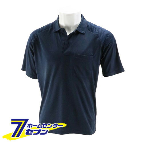 SK11 ショルダーキルトポロシャツ 半袖 L ネイビー 520222-NVY-L [ワークウエア 作業用Tシャツ 吸汗速乾 軽量 ポケット 消臭 藤原産業]