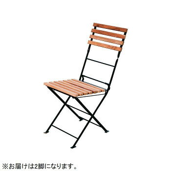 折り畳みアイアンチークチェア(2脚入) 34218【メーカー直送：代金引換不可：同梱不可】【北海道・沖縄・離島は配達不可】