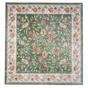 ベルギー製 モケット織 カーペット セリーヌ GN グリーン 195×195cm R140072GN【メーカー直送：代金引換不可：同梱不可】【北海道・沖縄・離島は配達不可】