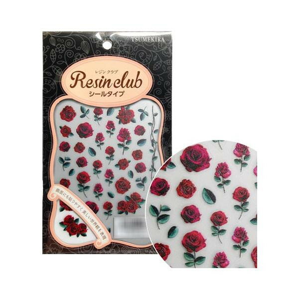 レジンクラブ　レジンシール　Red rose　(両面印刷)　RC-RER-101【配送方法:メール便/同梱不可/代引不可/日時指定不可】【北海道・沖縄・離島は配達不可】