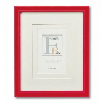 ベーシック フレーム ダブルマット付インチサイズ レッド BS-01523【メーカー直送：代金引換不可：同梱..