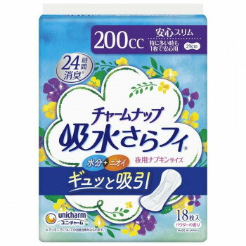 チャームナップ 吸水さらフィ ギュッと吸引 特に多い時も1枚で安心用 29cm 18枚入 ×1個 500-533305-00【メーカー直送：代金引換不可：同梱不可】【北海道・沖縄・離島は配達不可】
