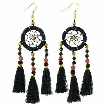 ドリームキャッチャービーズピアス ブラック 10219712078【配送方法:メール便/同梱不可/代引不可/日時指定不可】【北海道・沖縄・離島は配達不可】