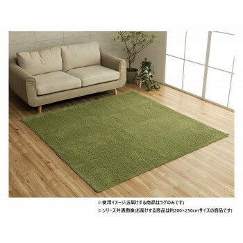 Mats - ミックスパイル ラグ 約3畳 約200×250cm ホットカーペット対応 グリーン 3985479【メーカー直送：代金引換不可：同梱不可】【北海道・沖縄・離島は配達不可】