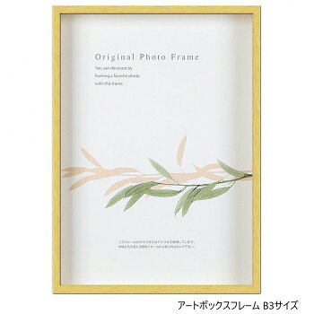 ※パッケージ、デザイン等は予告なく変更される場合があります。※画像はイメージです。商品タイトルと一致しない場合があります。深さ25ミリの立体の木製額。フィギュアBOXとして、フラワーアレンジメントやウェディングボードとしても最適。タテヨコどちらでも使用できます。※商品名の表記サイズは裏板サイズ(中に入れる紙のサイズ、内寸)です。※外寸は裏板のサイズにフレームの幅を足したものが目安となります。※自然素材を使用しておりますので、サイズ・重量に若干の誤差がある場合が御座います。※受注生産品の為、商品のお届けまでに2週間程頂戴致します。ご注文後の商品キャンセルはお受け致しかねますので予めご了承ください。サイズ個装サイズ：40×56×4cm重量約1360g個装重量：1380g素材・材質フレーム:木、前面:アクリル(ガラスからアクリルに変更となりました)※仕様の変更(アクリル、ガラス、PETなど使用素材の変更)はできません。またこれまでガラスを使用していた商品は順次アクリルに変更となります。仕様規格:B3(364×515mm)付属品紐生産国日本広告文責:株式会社ホームセンターセブンTEL:0978-33-2811※パッケージ、デザイン等は予告なく変更される場合があります。※画像はイメージです。商品タイトルと一致しない場合があります。fk094igrjs