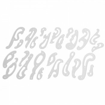 雲型定規 9～24cm 25枚組 1-811-0009【メーカー直送：代金引換不可：同梱不可】【北海道・沖縄・離島は配達不可】