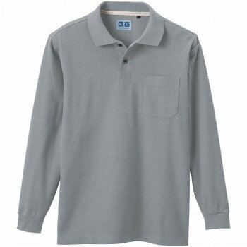 Long-Sleeved - 桑和 50590 長袖ポロシャツ(胸ポケット付き) Mサイズ モクグレー(26) G.GROUND【メーカー直送：代金引換不可：同梱不可】【北海道・沖縄・離島は配達不可】