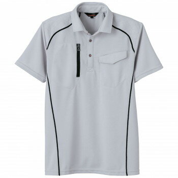 桑和 50587 半袖ポロシャツ(胸ポケット付き) Lサイズ シルバーグレー(22) 男義【メーカー直送：代金引換不可：同梱不可】【北海道・沖縄・離島は配達不可】