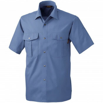 桑和 537 半袖シャツ 6Lサイズ インディゴ(54)【メーカー直送：代金引換不可：同梱不可】【北海道・沖縄・離島は配達不可】