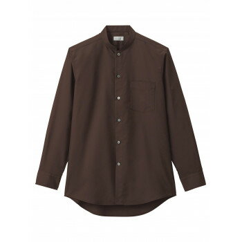 ボンマックス FB5051M メンズスタンドカラー長袖シャツ ブラウン (5) サイズ:M FACEMIX【メーカー直送：代金引換不可：同梱不可】【北海道・沖縄・離島は配達不可】