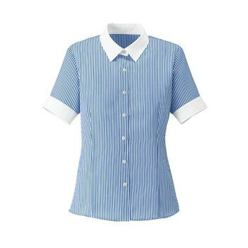 ボンマックス RB4555 半袖ブラウス ブルー (7) サイズ:9G BONOFFICE【メーカー直送：代金引換不可：同梱不可】【北海道・沖縄・離島は配達不可】