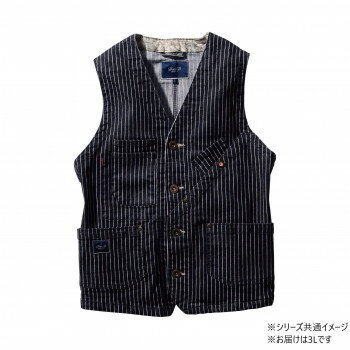 桑和 1472-06 ベスト 3Lサイズ ストライプ(910) Dandy Dad【メーカー直送：代金引換不可：同梱不可】【北海道・沖縄・離島は配達不可】