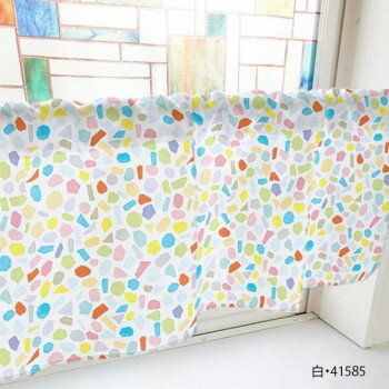 カフェカーテン タイル 1000×450mm　白・41585【メーカー直送：代金引換不可：同梱不可】【北海道・沖縄・離島は配達不可】