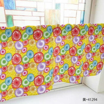 カフェカーテン 和傘 800×450mm 黄・41294【メーカー直送：代金引換不可：同梱不可】【北海道・沖縄・離島は配達不可】