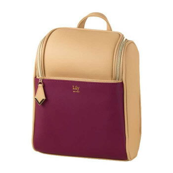 Lily ミニリュックサック Bag-Lily-M06 キャメル×レッド【メーカー直送：代金引換不可：同梱不可】【北海道・沖縄・離島は配達不可】