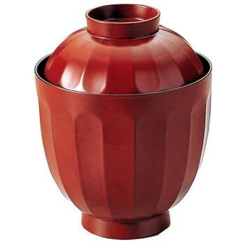 福井クラフト　菊型小吸物椀(蓋親) 吟朱 12023280 家事用品 調理用品