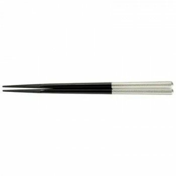 福井クラフト　PBT 22.5cm六角箸 黒/銀 90030716【メーカー直送：代金引換不可：同梱不可】【北海道・沖縄・離島は配達不可】(3)