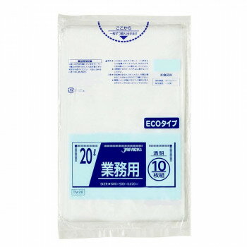 ジャパックス スタンダードポリ袋20L 透明 10枚×60冊 TM28【メーカー直送：代金引換不可：同梱不可】【北海道・沖縄・離島は配達不可】
