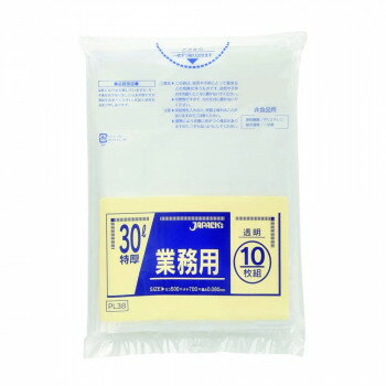 ジャパックス 重量物対応ポリ袋30L 透明 10枚×30冊 PL38【メーカー直送：代金引換不可：同梱不可】【北海道・沖縄・離島は配達不可】