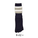 神戸生絲 紳士シルク5本指ソックス/ボーダー柄24-26cm 5290 ネービー【メーカー直送:代金引換不可:同梱不可】【北海道・沖縄・離島は配達不可】