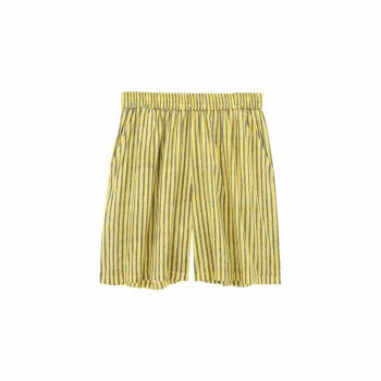ショートパンツ ストライプブロックプリント イエロー 11725007080【メーカー直送：代金引換不可：同梱不可】【北海道・沖縄・離島は配達不可】