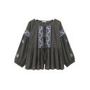 ブラウス プリクラーサ チャコール 20825120482【メーカー直送:代金引換不可:同梱不可】【北海道・沖縄・離島は配達不可】