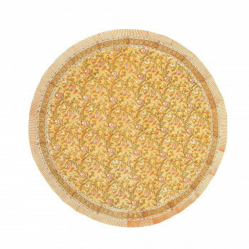 ラウンドクロス カリーノブロックプリント サフランイエロー 11725882038【メーカー直送：代金引換不可：同梱不可】【北海道・沖縄・離島は配達不可】