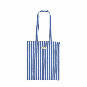 トートバッグ ストライプブロックプリント ブルー 11725750508【メーカー直送：代金引換不可：同梱不可】【北海道・沖縄・離島は配達不可】