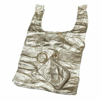 DAICO Pisoraro(ピソラロ) メタリックナイロンエコバッグ(小) ゴールド PR121【メーカー直送：代金引換不可：同梱不可】【北海道・沖縄・離島は配達不可】