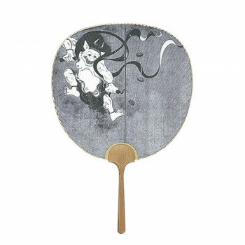 日本製(MADE IN JAPAN) 大型うちわ 風神雷神 雷神 1301【メーカー直送：代金引換不可：同梱不可】【北海道・沖縄・離島は配達不可】