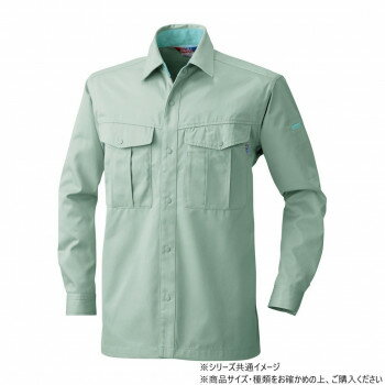 樂天商城 - 桑和 4115 長袖シャツ Mサイズ モスグリーン(107)【メーカー直送：代金引換不可：同梱不可】【北海道・沖縄・離島は配達不可】