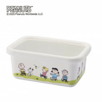 Horo Snoopy "Greenfield" Enamel Rectangle Storage Box - M SNJ-2416 [Manufacturer Direct Shipping: Cash on Delivery Not Available: Cannot be Combined with Other Items] [Delivery Not Available to Hokkaido, Okinawa, and Remote Islands]