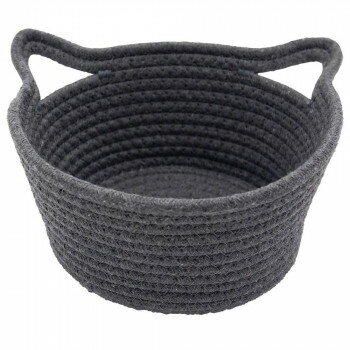 ティーライフ にゃふにゃふ ロープバスケットグレー 74505【メーカー直送：代金引換不可：同梱不可 ...