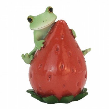 ティーライフ コポー 置物 いちごをひとりじめするカエル 621544【メーカー直送：代金引換不可：同梱不可】【北海道・沖縄・離島は配達不可】