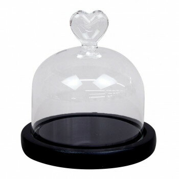 フラワーアレンジ ガラスドームハート BK K-2698【メーカー直送：代金引換不可：同梱不可】【北海道・..