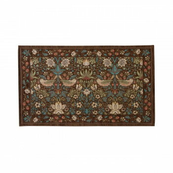 川島織物セルコン Morris Design Studio イチゴドロボウ マット 約45×75cm FH1709A BR ブラウン【メーカー直送：代金引換不可：同梱不可】【北海道・沖縄・離島は配達不可】