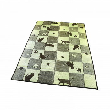 大島屋 い草ラグ キューブキャット ブラック 180x230cm【メーカー直送：代金引換不可：同梱不可】【北海道・沖縄・離島は配達不可】