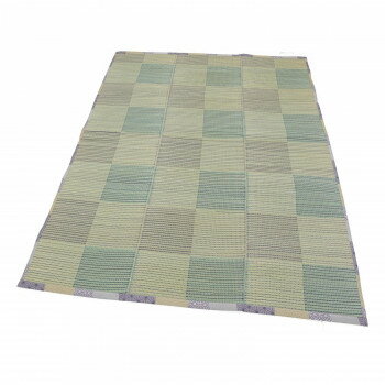 大島屋 い草ふっくらラグ 唐草市松 グレー 180x230cm【メーカー直送：代金引換不可：同梱不可】【北海道・沖縄・離島は配達不可】