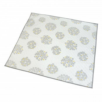 大島屋 サッカーキルトラグ ルナ グレー 185x185cm【メーカー直送：代金引換不可：同梱不可】【北海道・沖縄・離島は配達不可】